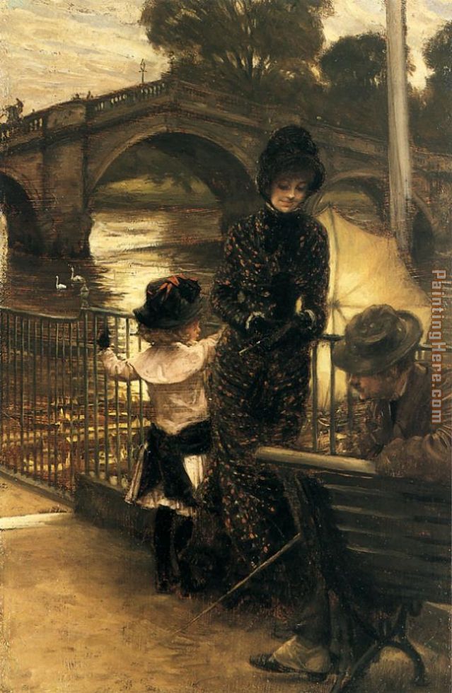 By the Thames at Richmond painting - James Jacques Joseph Tissot By the Thames at Richmond art painting